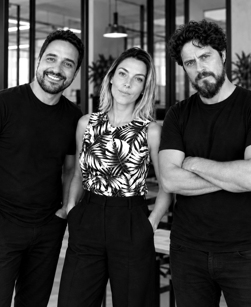 El equipo de RialAds, de izquierda a derecha: Juan, Fran y Javier
